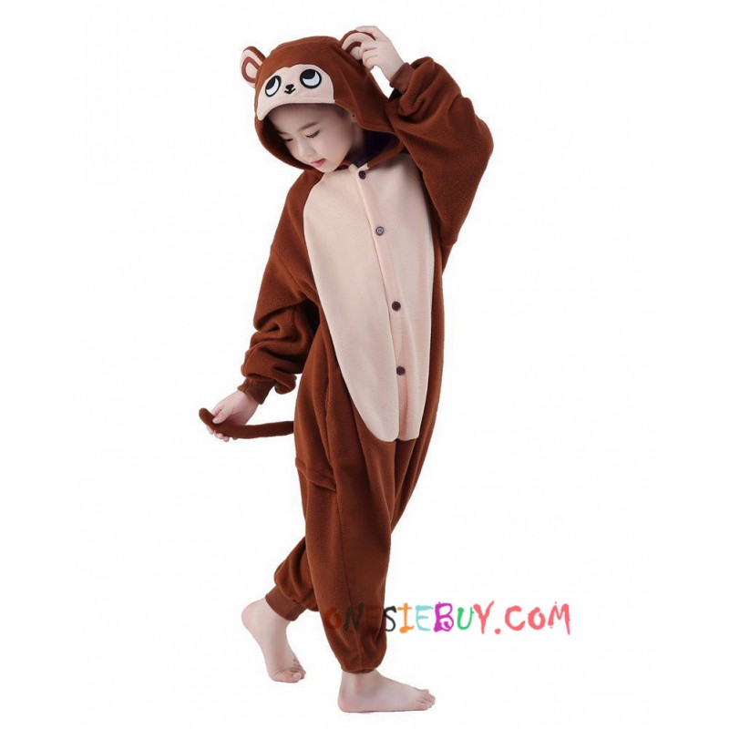 LA VISION Boys Kids Monkey Fleece Onesie Pyjamas Sleepsuit Fancy Dress Age 7 8 9 10 11 12 13