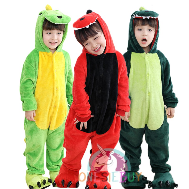 Dinosaur Onesie Kids Child Halloween Animal Costumes Outfit for Boys &  Girls 