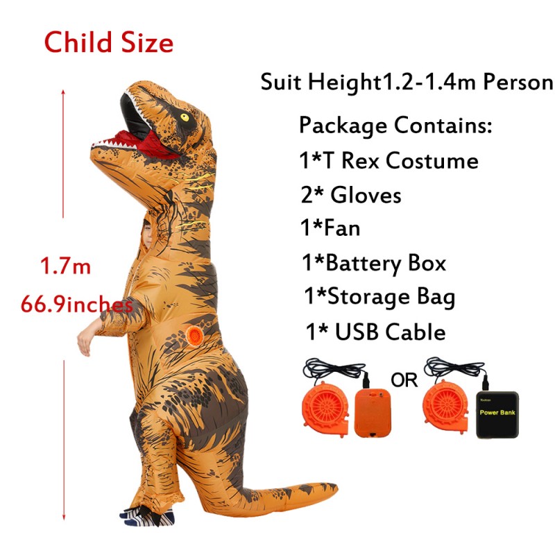 Inflatable Trex Costumes Halloween Blow Up Dinosaur Funny Outfit -  