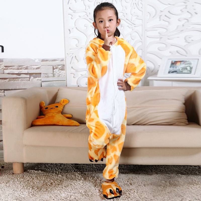 Soft and Comfortable with Pockets Emolly Fashion Kids Animal Giraffe Pajama Onesie