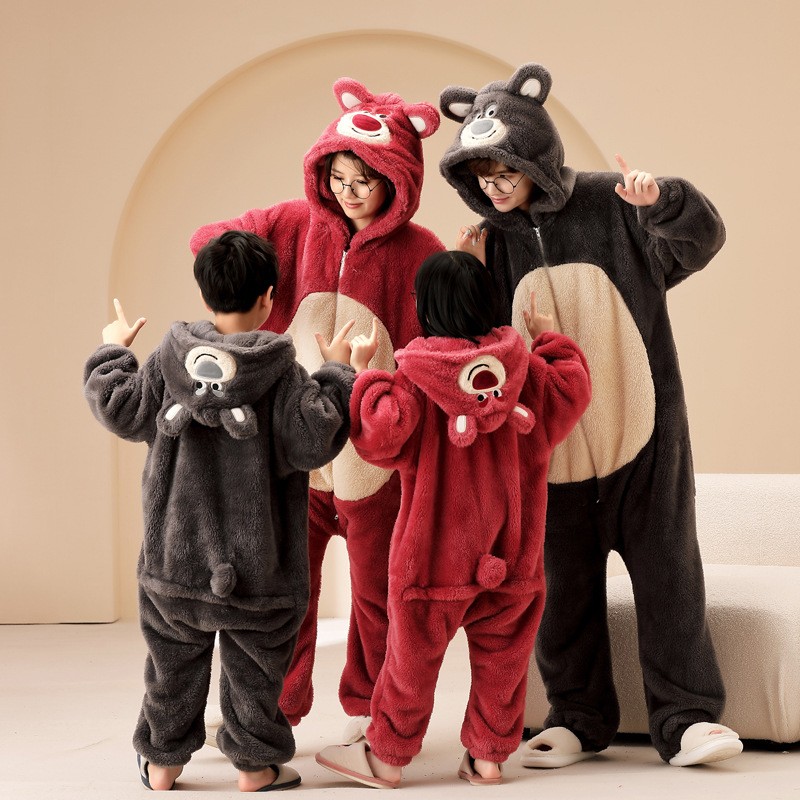 Matching Family Christmas Pajamas Bear Animal Onesies