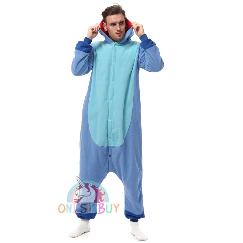 Blue Stitch Women Men Adult Pajamas Animal Cosplay Costumes Kigurumi Sleepwear 