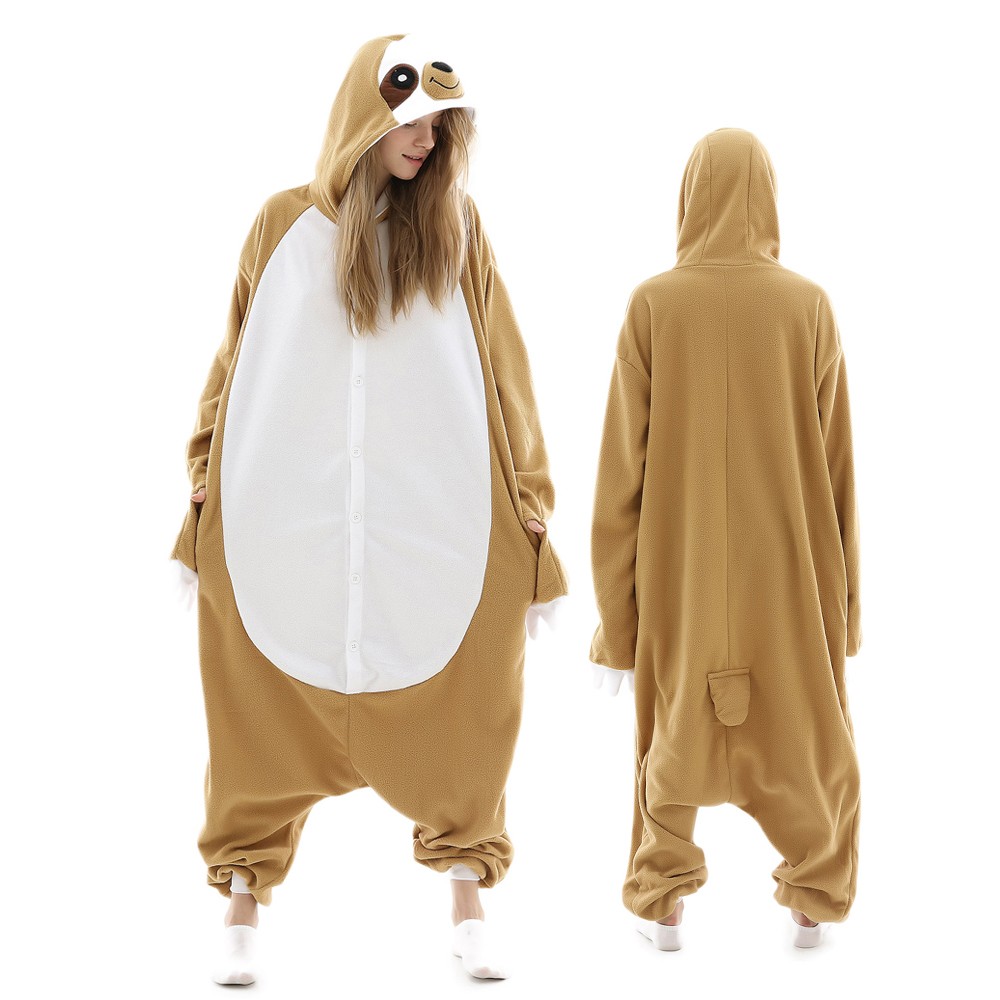 Unisex soft Sloth Kigurumi Onesie0 Pajama Animal Costume Xmas Gift 