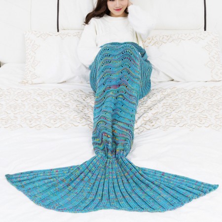 Handmade Mermaid Tail Blanket 100% Knitting Polyster Style02