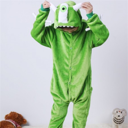 animal kigurumi green Monsters Mike Wazowski onesie pajamas for kids