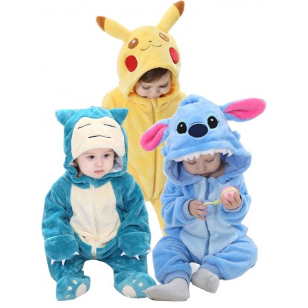 Infant & Toddlers Stitch/Pikachu/Snorlax Costume Onesie Romper Halloween Outfit Suit