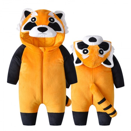 Infant & Toddler Raccoon Costume Onesie Unisex Romper Halloween Outfit Suit for Baby