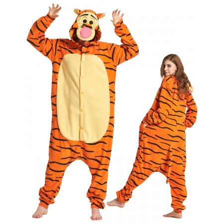 Polar fleece Winnie the Pooh Tigger Animal Onesies Pajamas Kigurumi Costume