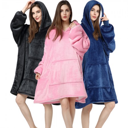 Blanket Hoodie for Adults Unisex Oversized Sweatshirt Winter Warm Sherpa TV Wearable Blanket