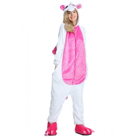 Pink Unicorn Kigurumi Onesie Pajamas Animal Costumes For Women & Men