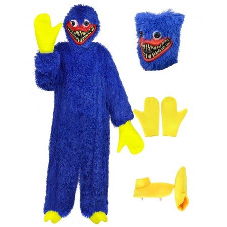 Huggy Wuggy Costume for Adult with Mask Halloween Blue Outfit