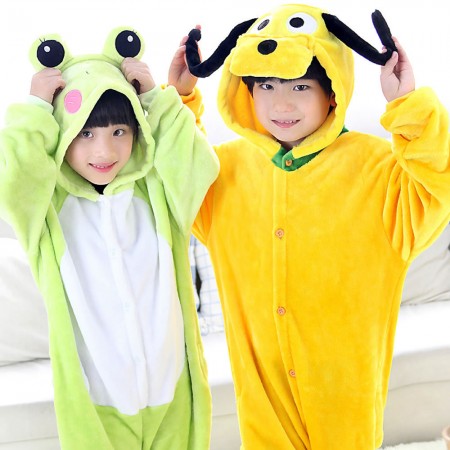 Frog and Pluto Dog Onesie Pajamas Animal Kids Kigurumi