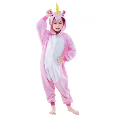 Pink Unicorn Kigurumi Onesie Pajamas Animal Costumes for Kids