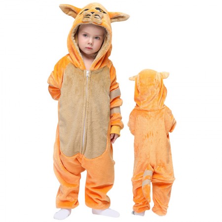 Orange Cat Onesie For Kids Boys & Girls Animal Costumes