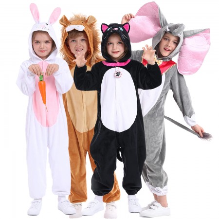 Kids Halloween Costume Group Onesie Cosplay Animal Outfit For Boys & Girls