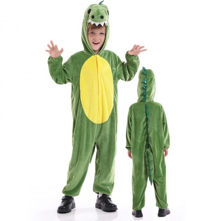 Halloween Dinosaur Costume Onesie for Kids Group Party Dress Up Outfit for Boys & Girls