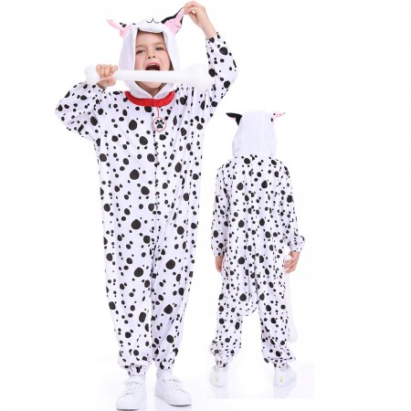 Halloween Dalmatia Costume Onesie for Kids Group Party Dress Up Outfit for Boys & Girls