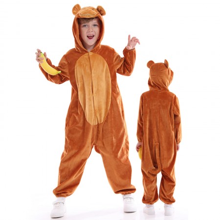 Halloween Monkey Costume Onesie for Kids Group Party Dress Up Outfit for Boys & Girls