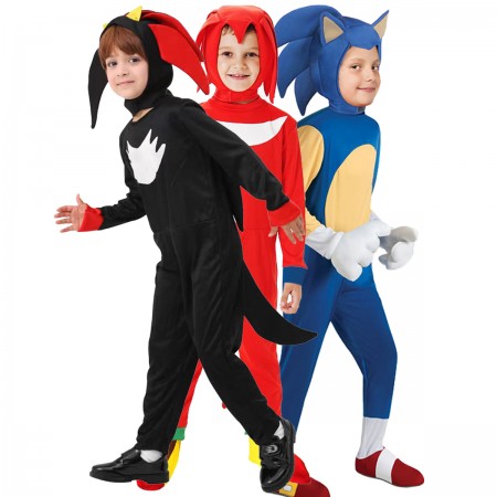 Sonic the Hedgehog Costume Suit Halloween Group Party Dress Up for Boys & Girls