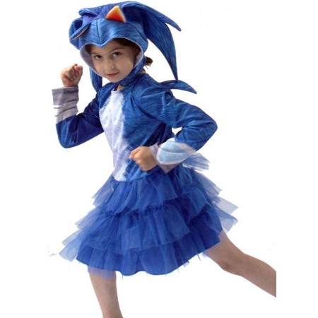  The Hedgehog Girl's Sonic Costume Dress Halloween Outfit