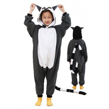 Kids Lemur Onesie Jumpsuit Unisex Halloween Lemur Costume Outfit