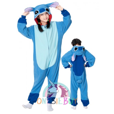 Kids Stitch Onesie Halloween Costume Unisex Outfit Zip Up