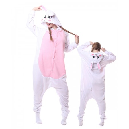 White Raabit Bunny Onesie Pajama Animal Costumes For Women & Men