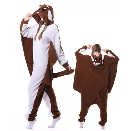 Brown Flying Squirrel Onesie Pajama Animal Costumes For Women & Men
