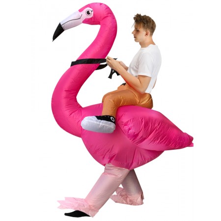 Adult Inflatable Flamingo Costume Blow Up Halloween Outfit Fancy Dress