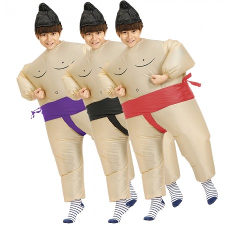 Kid Inflatable Sumo Costume Halloween Blow Up Rider Funny Costumes