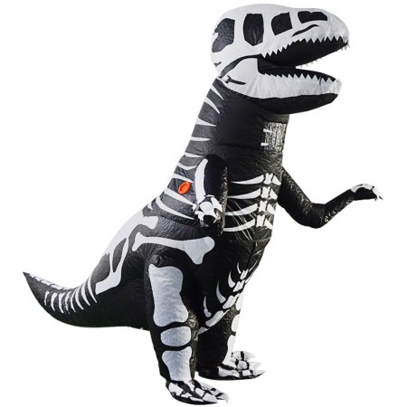 Inflatable Skeleton Trex Costume Halloween Blow Up Dinosaur Outfit