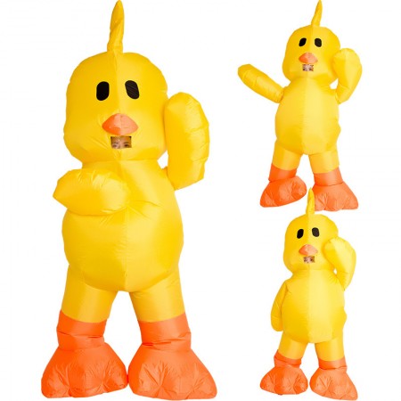 Inflatable Yellow Duck Costumes Halloween Blow Up Funny Outfit