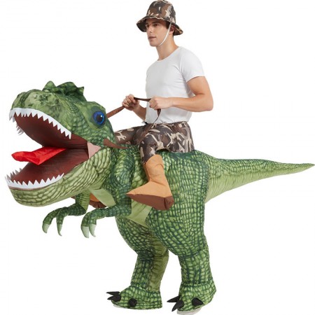 Inflatable Dinosaur Costume for Adult Halloween Blow Up Rider Triceratops Costumes