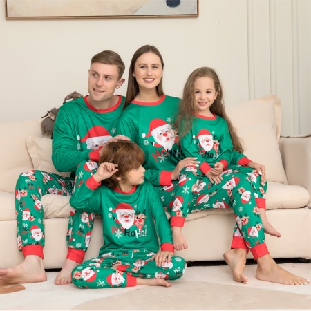 Christmas Pajamas Set HOHOHO Print Matching Christmas Pjs for Women/Men/Kids/Couples