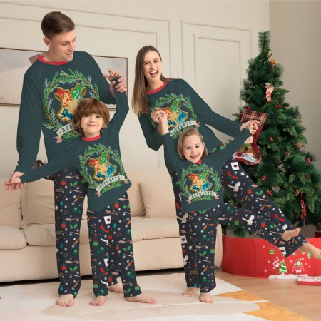 Matching Family Christmas Pajamas Christmas Wreaths Printed Xmas Loungewear