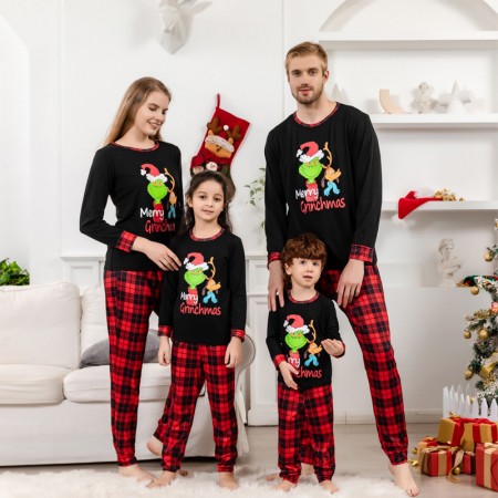 Family Christmas Pajamas Grinch Dog Matching Pjs Lounge Set