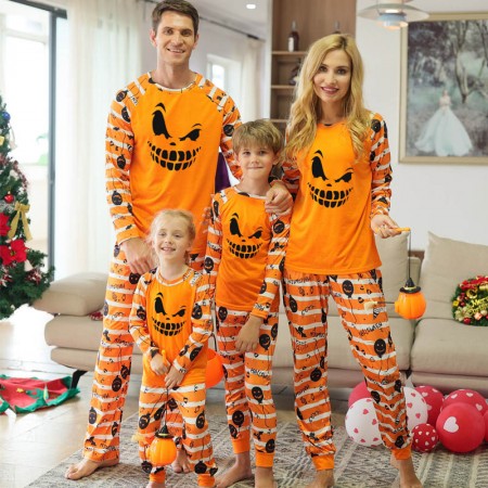Orange Matching Christmas Pajamas for Couples Family Matching Pjs