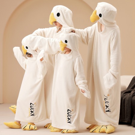 White Chicken Pajamas Nightgown Animal Costume