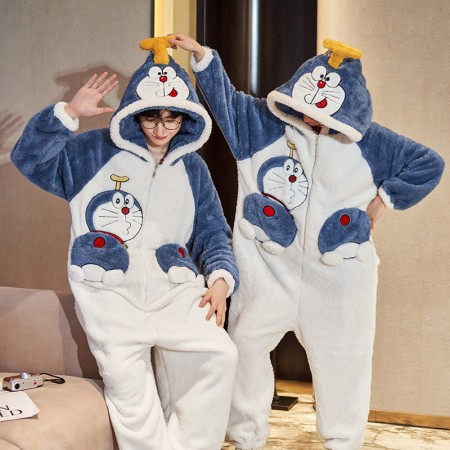 Doraemon Onesie Pajamas Couples Matching Christmas Pjs
