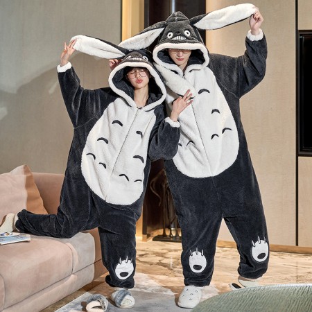 Totoro Onesie Cartoon Animal Matching Pajamas For Couples