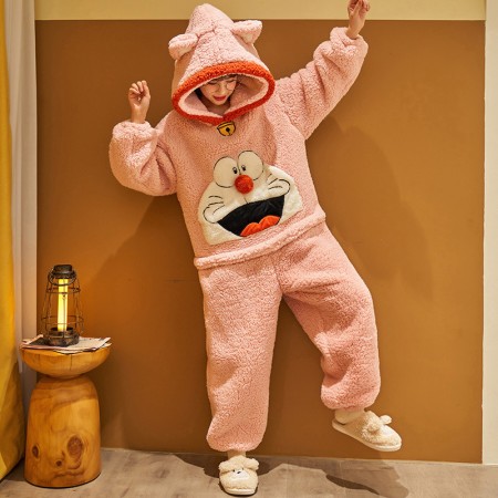 Pink Doraemon Onesie Pajamas Home Sleepwear For Girls