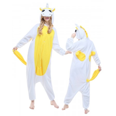 Yellow Unicorn Kigurumi Onesie Pajamas Animal Costumes For Adult