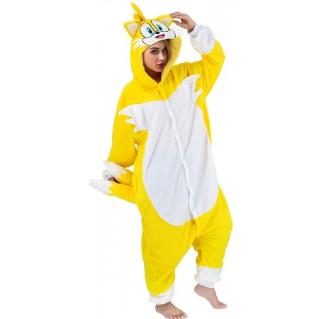Sonic the Hedgehog Miles Tails Prower Onesie Costume for Adults & Teens