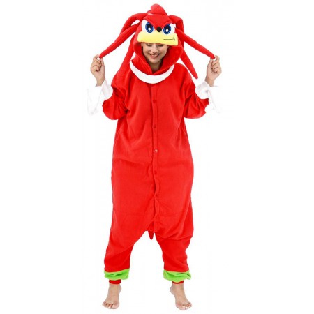 Knuckles the Echidna Sonic Onesie Costume for Adults & Teens