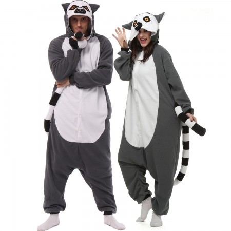 Women & Mens Lemur Onesie Halloween Costume Outfit Unisex Style