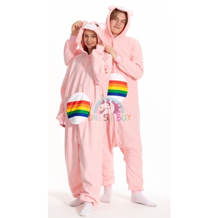 Care Bears Cheer Bear Onesie Pajamas Costume Cute Outfit Unisex Style