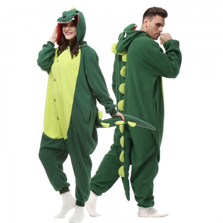 Adults Dinosaur Costume Onesie Halloween Couple T Rex Suit Warm Outfit