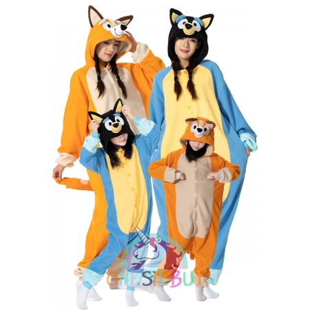 Halloween Family Costumes Bluey & Bingo Onesie Outfit For Adults & Kids