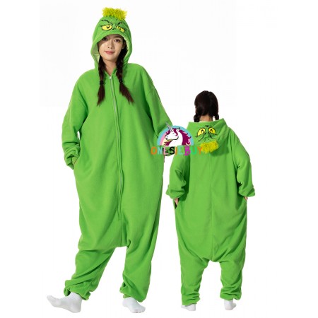 Christmas Grinch Costume Onesie Holiday Easy Cosplay Costumes Top Quality