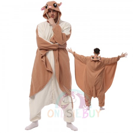 Plus Size Flying Squirrel Costume Onesie Halloween Outfit Unisex Style